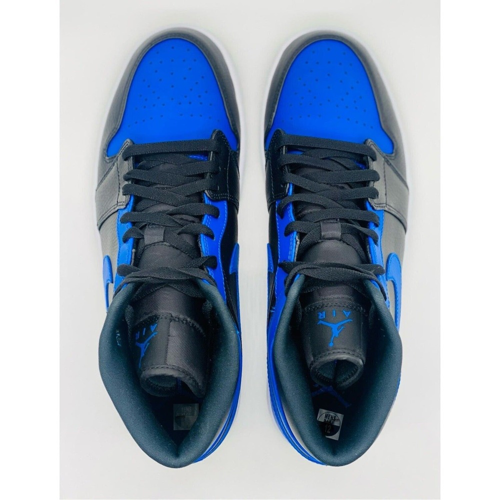 NEW Nike Air Jordan 1 Mid 'Hyper Royal Blue' Black 554724-077 Men’s Size Multi - Picture 5 of 6